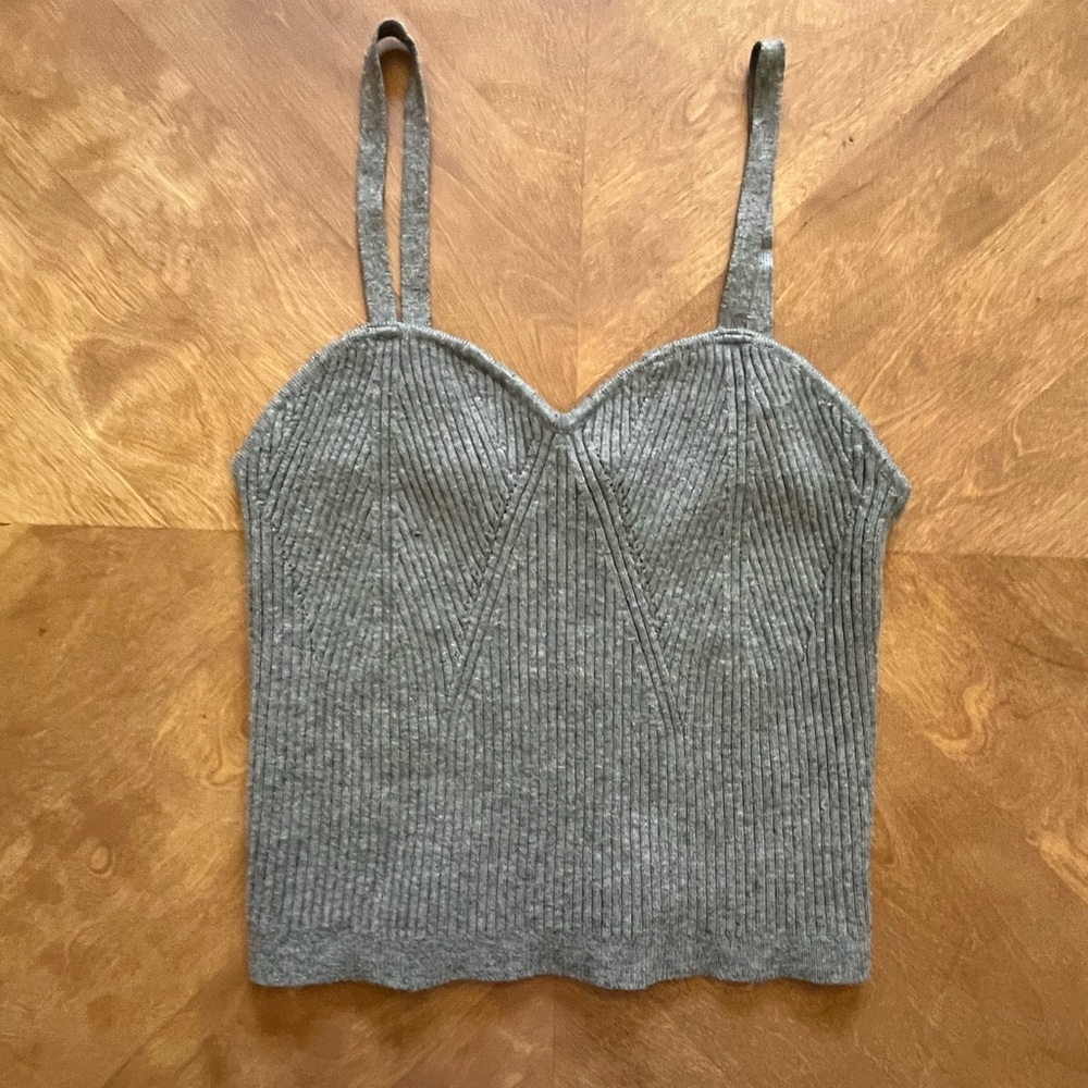 Gray Ribbed Camisole - Wild Fable - Adjustable Straps - Size M